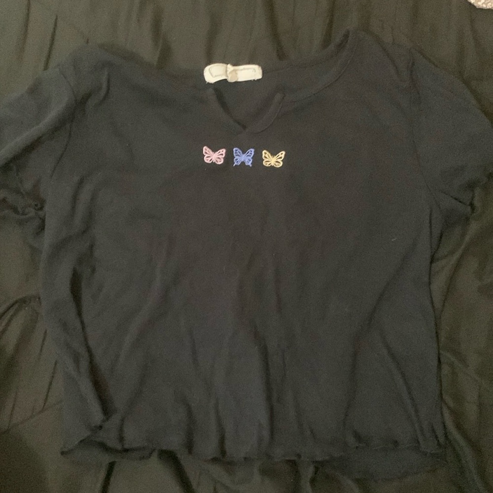 Hippie Rose, XL, black crop top